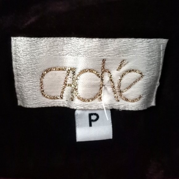 Vintage Cache Merlot Crushed Velvet Belted Jacket - Picture 5 of 6